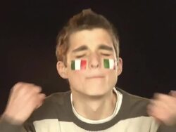 Italy football or soccer/sports fan - HD &amp; PAL Stock Footage