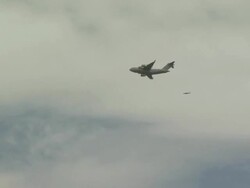 RAAF Boeing C17 Globemaster in flight, Australia Stock Footage
