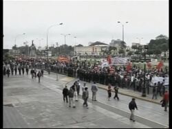 First demonstration against Garcia by union workers News Clip