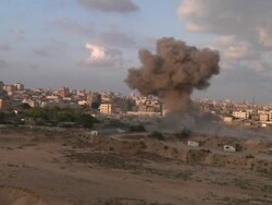 Explosions in Buildings Across Gaza News Clip