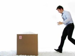 Box Diving businessman Stock Footage