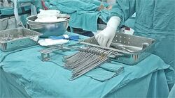Scrub nurse Prepare Surgical Tools Stock Footage