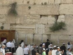 Pan Right Shot Wall Of Jerusalem Israel  Stock Footage