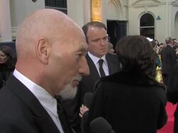 INTERV IEW: Patrick Stewart comparing London's theatre scene and how well it's doing at the Olivier Awards at London England. (Footage by WireImage Video/GettyImages) Stock Footage