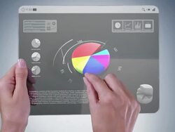 Futuristic tablet with financial data. Stock Footage