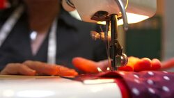 HD: Sewing On A Machine Stock Footage