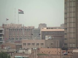 Baghdad city at sunset stock shots News Clip