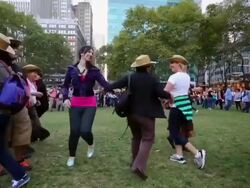 Square Dancers Hold Gathering In New York's Bryant Park Stock Footage