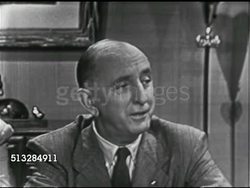 1952: THE CANDIDATES: Leif Eid (out of frame) asking Russell what he thinks, MS Senator Richard B. Russell, Jr. (1897-1971) saying Harriman will not be, he'll be at head of ticket, laughing, VS Senator Robert Kerr, Jr. saying he'll be nominee. Instructional Video
