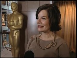Marcia Gay Harden brings Oscar statues to New York News Clip