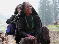 MS Himalayan women smiling / Durma, Banke District, Nepal Stock Footage