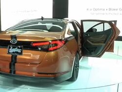 2012 West Coast Customs Kia Optima Hybrid montaage Stock Footage