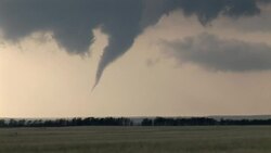 A tornado forms over the landscape of Arnett, Oklahoma on May 4, 2007. Stock Footage