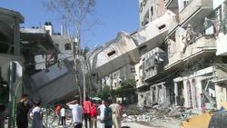 CLEAN : Gaza: a mosque destroyed by an Israeli strike News Clip