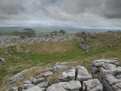 The limestone pavement of Twistleton Scar in the Yorkshire Dales. Stock Footage