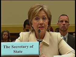 US Sec Of State Hillary Clinton testifies on foreign policy Instructional Video