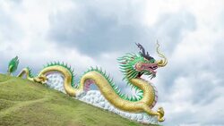 Time lapse of Dragon with storm clouds moving Stock Footage
