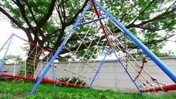 Playground in the park Stock Footage