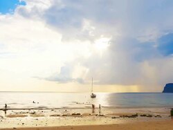 Cloudy sunset over sea.(Timelapse) Stock Footage