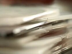 Stacking CDs Stock Footage