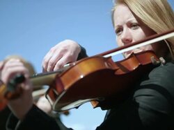 Outdoor Orchestra - Violin Stock Footage