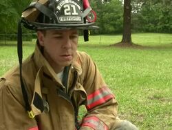 Fireman close up Stock Footage