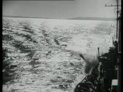 RN destroyer sends off a depth charge, Malta, 1939 Stock Footage