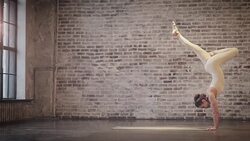 Young Woman Doing Yoga Meditation and Stretching Exercises Stock Footage
