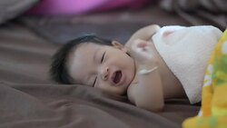 Newborn baby crying. Stock Footage