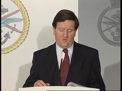 UK: KOSOVO CRISIS: DEFENCE SECRETARY ROBERTSON PRESS BRIEFING News Clip