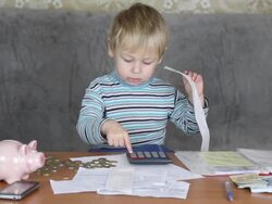 little boy Accountant Stock Footage