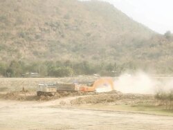 Excavator backhoe working Stock Footage
