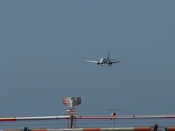 Aeroplane Landing Stock Footage