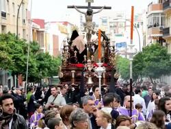 Children in a Religious procession with the Nazarenos, Semana Santa, Malaga, Andalucia, Spain, Europe Stock Footage