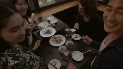 Shibuya Friends Meal Restaurant Slow motion Tokyo Japan. Stock Footage