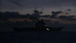 Night Shots Russian Fleet Moving Through English Channel News Clip