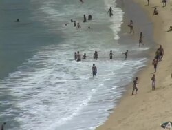 HA, MS, TU, Brazil, Ceara, Fortaleza, People relaxing on Iracema's Beach Stock Footage