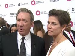 INTERVIEW - Tim Allen, Jane Hajduk - Elton John AIDS Foundation Presents 22nd Annual Academy Awards Viewing Party Sponsored By Chopard, Neuro Drinks And Wells Fargo Stock Footage
