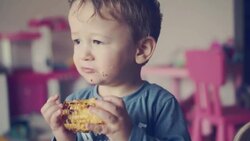 Little Kids Eating Corn on the Cob Stock Footage