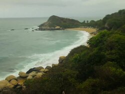 WS View of beach at tyrona national park / Tyrona N. Park, Magdalena, Colombia  Stock Footage