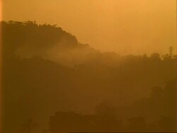 T/L mist over rainforest at dawn, WA, Panama. Stock Footage