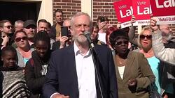 Jeremy Corbyn Campaigning in Crewe News Clip