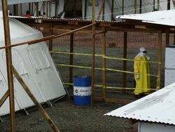 Ebola Case Management Facility ELWA 3 In Monrovia Stock Footage