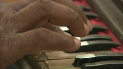 A musician presses piano keys. Stock Footage
