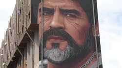 CLEAN : Large Maradona mural painted on Naples building News Clip