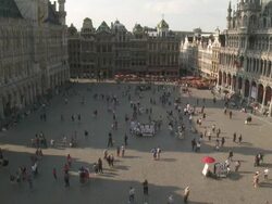 WS View of La Grand Place UNESCO world heritage / Brussels, Brussels Capital Region, Belgium Stock Footage