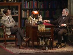 PERFORMANCE - Judd Hirsch, Tom Cavanagh at Freud's Last Session Presented By The Broad Stage Stock Footage