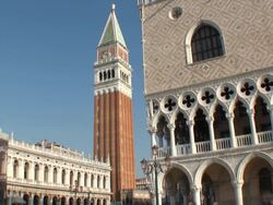 Piazza San Marco Bell Tower - Venice, Italy Stock Footage