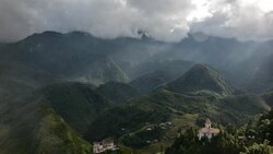 Time Lapse of sunrise with clouds over Sapa Town Stock Footage
