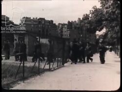 Men leaving their families and moving into work camps. France, 1943 Stock Footage